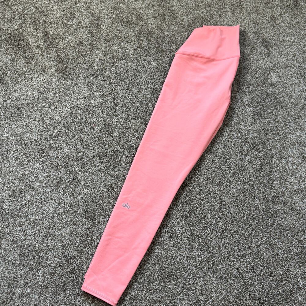ALO Yoga Leggings High Waist Coral Pink Size Small Excellent Yoga Pilates 7/8 - Picture 11 of 11